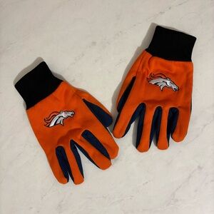 Forever Collectibles Denver Broncos Orange Blue Embroidered Gloves Sports Game